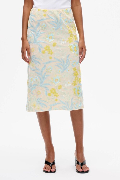 Baum Und Pferdgarten pastel yellow Midi Rok