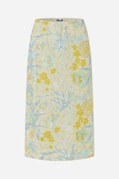 Baum Und Pferdgarten pastel yellow Midi Rok