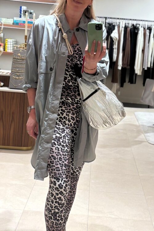 10Days Ecru slimfit tanktop leopard