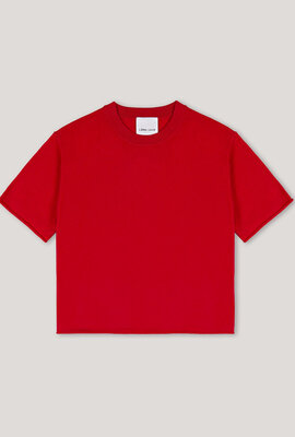 L'Ame de Julie Rood Knitted T-shirt 100% Cashmere