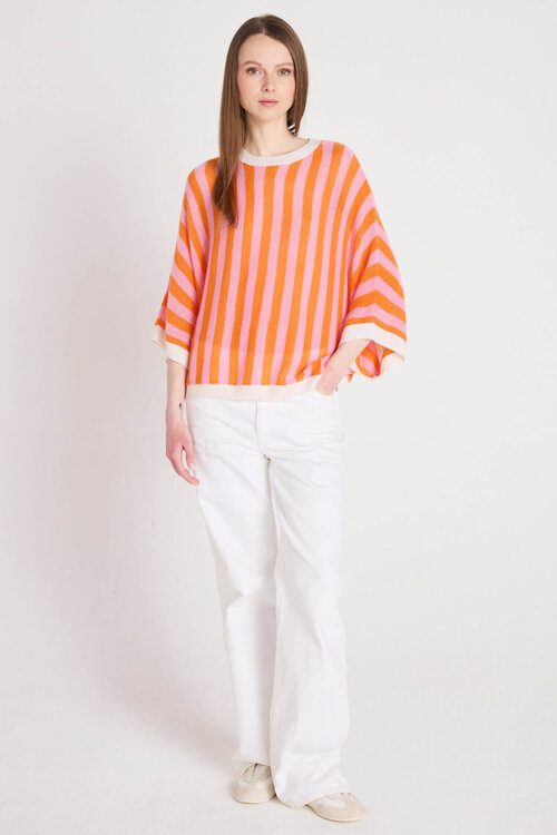 Absolut Cashmere Roze Nettie trui streep