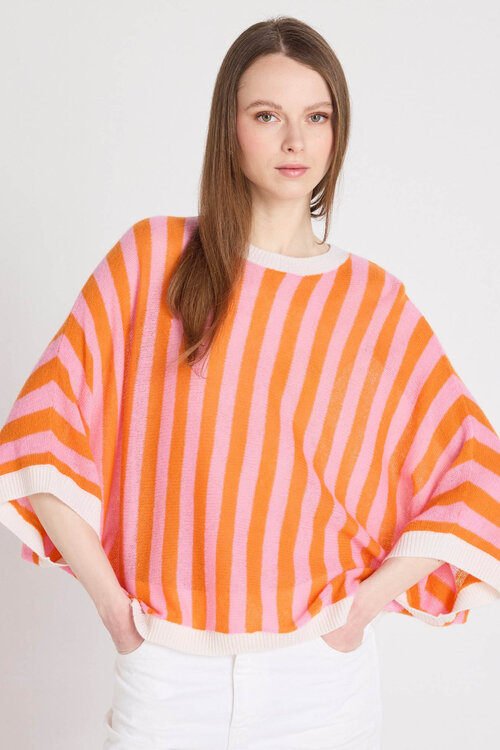 Absolut Cashmere Roze Nettie trui streep