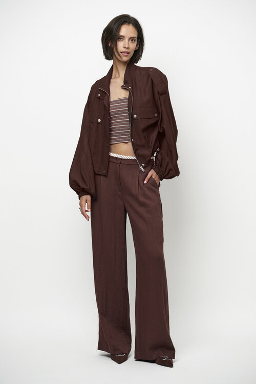 Dante 6 Donkerbruin Kenila Wide Leg Pants