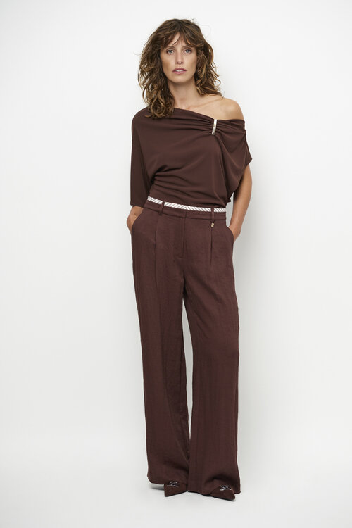 Dante 6 Bruin Gou Drapey Top