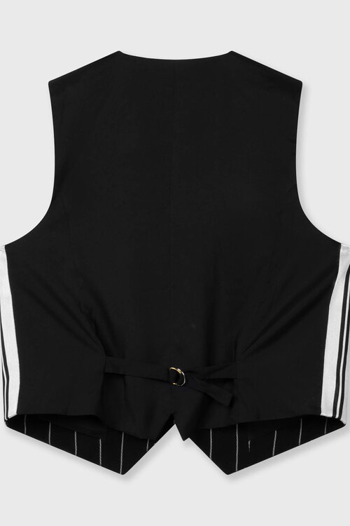 10Days Black gilet pinstripe