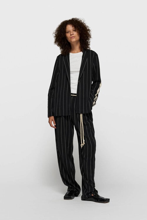 10Days Black flowy pants pinstripe