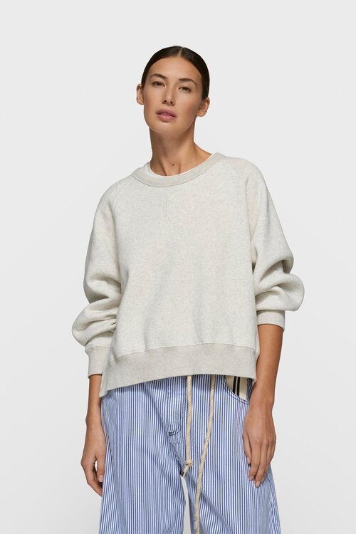 10Days Soft White Melee a-symmetric sweater