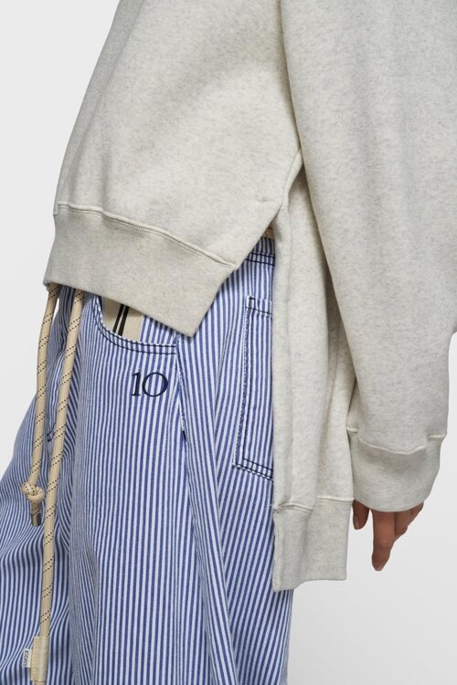 10Days Soft White Melee a-symmetric sweater