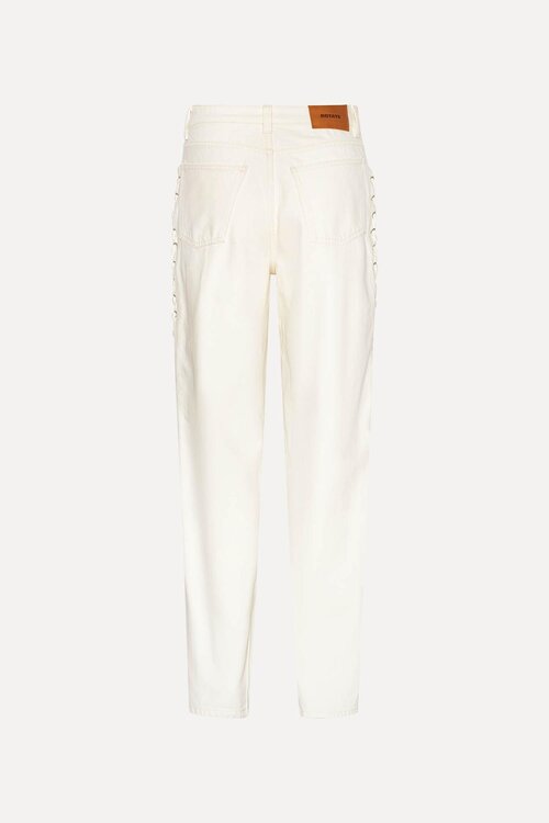 Rotate White Loose Fit Laced Jeans