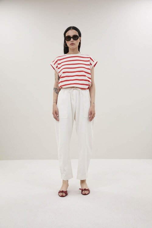 By Bar Rood Tobi Stripe Top