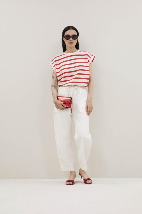 By Bar Rood Tobi Stripe Top