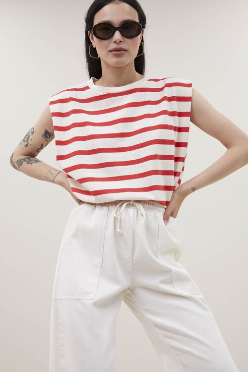 By Bar Rood Tobi Stripe Top