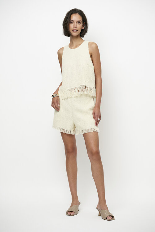 Dante 6 Off White Nolise Fringe Boucle Top