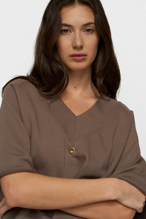 10Days moonrock short sleeve sweater v-neck