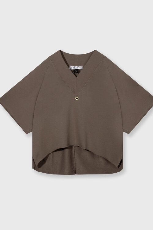 10Days moonrock short sleeve sweater v-neck