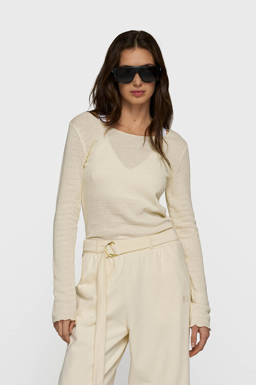 10Days Vanilla long sleeve tee mesh