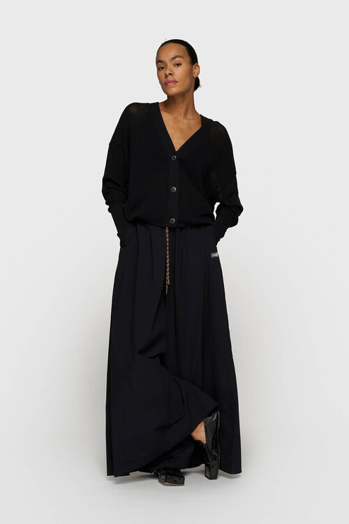 10Days Black v-neck cardigan mesh