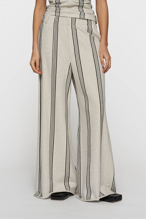 10Days Soft white melee wide leg jogger stripes