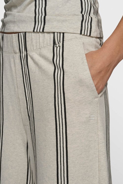 10Days Soft white melee wide leg jogger stripes