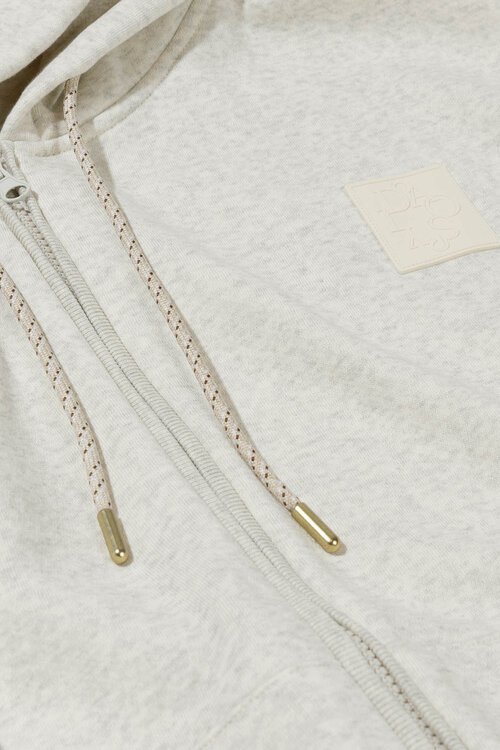 10Days Soft white melee zip cardigan