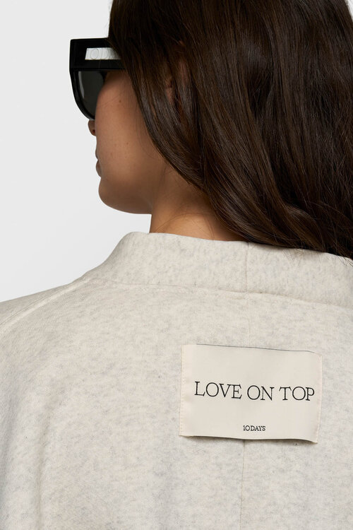 10Days Soft white melee fleece bomber