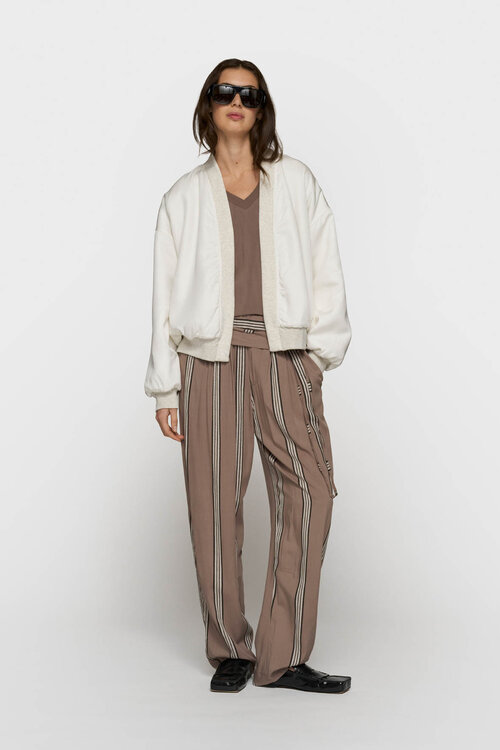 10Days Soft white melee fleece bomber