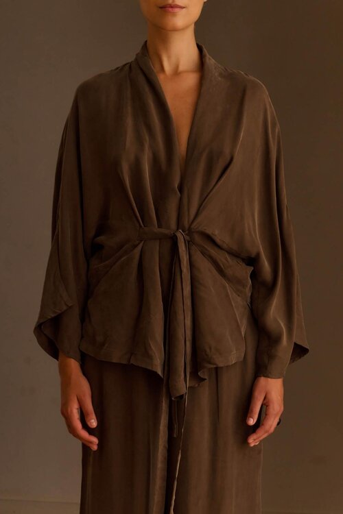 Club L'avenir Donkerbruine Blouse