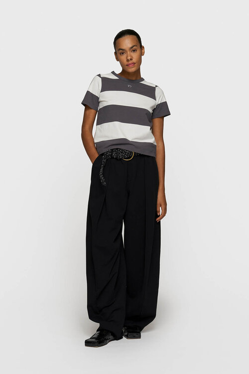 10Days Brown/White petite tee stripes