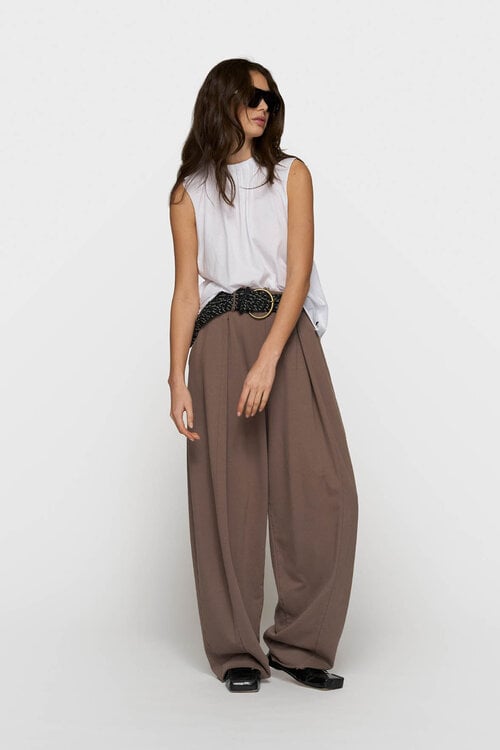 10Days White pleated top jersey