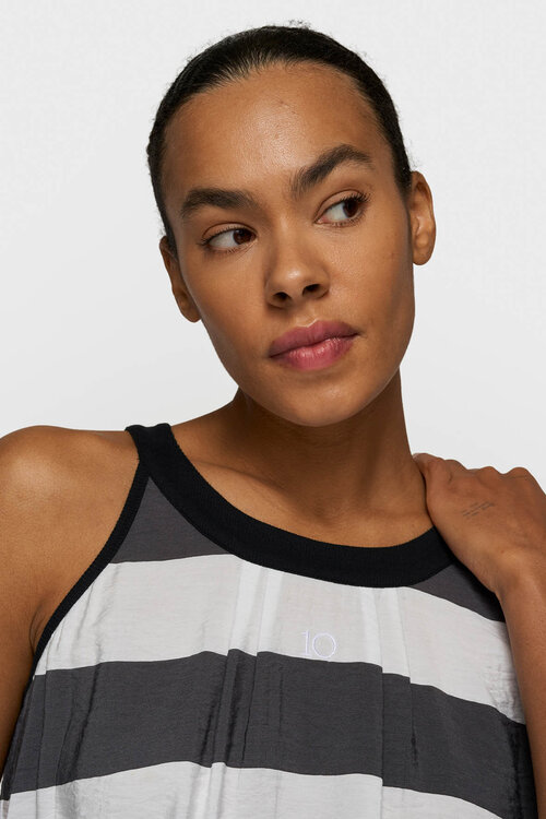 10Days Brown/White halter top stripes