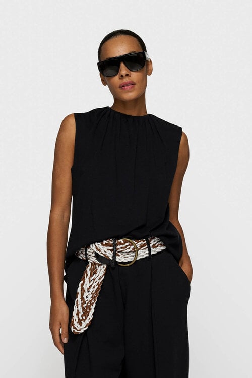 10Days Black pleated top jersey