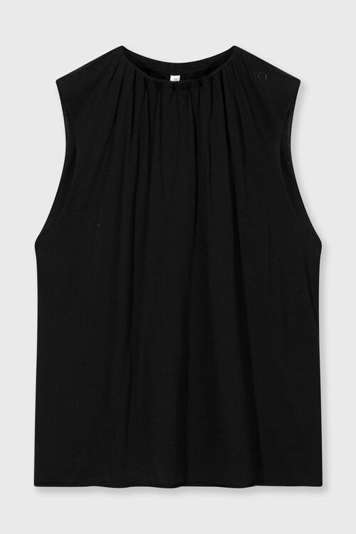 10Days Black pleated top jersey
