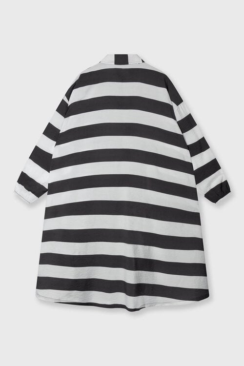 10Days Brown/White a-line dress stripes