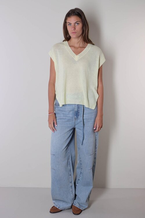Absolut Cashmere Lime Samantha Mouwloze trui