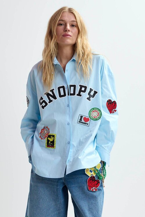 Essentiel Antwerp Blauwe Snoopy Patch Shirt
