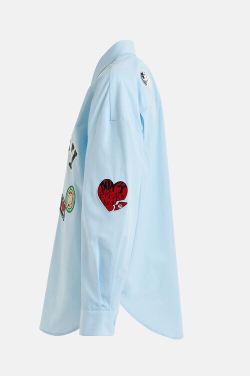 Essentiel Antwerp Blauwe Snoopy Patch Shirt