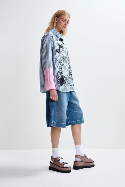 Essentiel Antwerp Blauw Embroidered Family Shirt