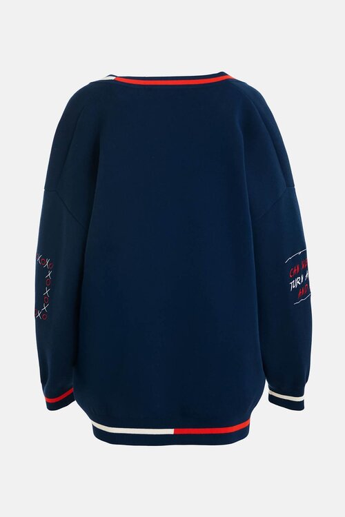 Essentiel Antwerp Donkerblauw Snoopy Embo Cardigan