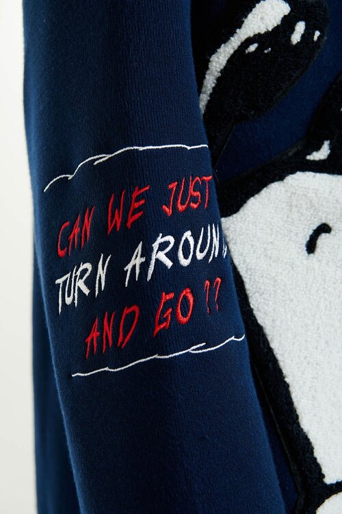 Essentiel Antwerp Donkerblauw Snoopy Embo Cardigan