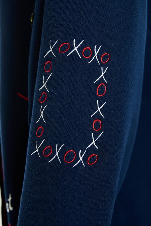 Essentiel Antwerp Donkerblauw Snoopy Embo Cardigan