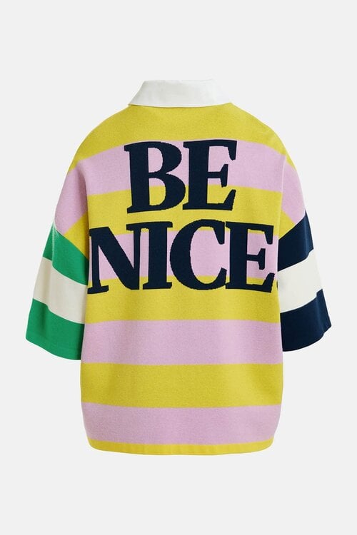 Essentiel Antwerp Geel Striped Embo Polo