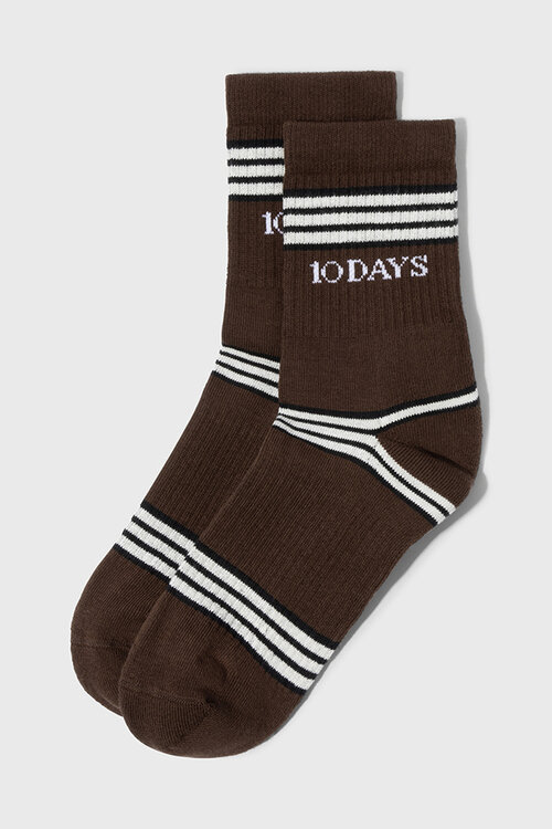 10Days Deep Brown socks stripes