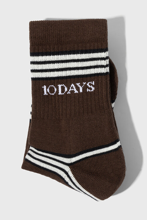 10Days Deep Brown socks stripes