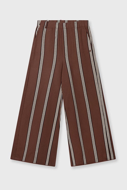 10Days Deep Brown wide leg jogger stripes