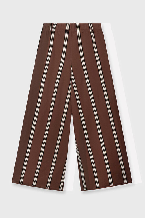 10Days Deep Brown wide leg jogger stripes