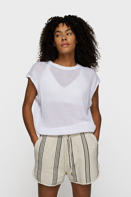 10Days White balloon top mesh