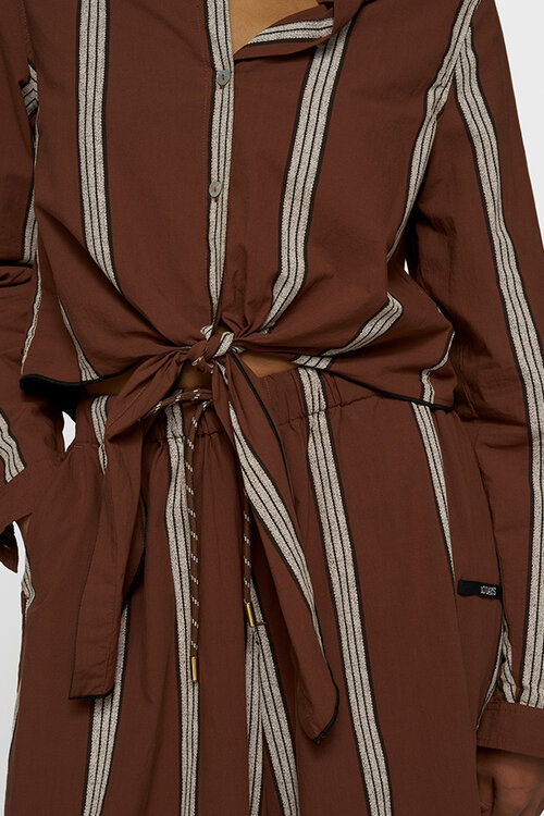 10Days Deep Brown cropped knot blouse