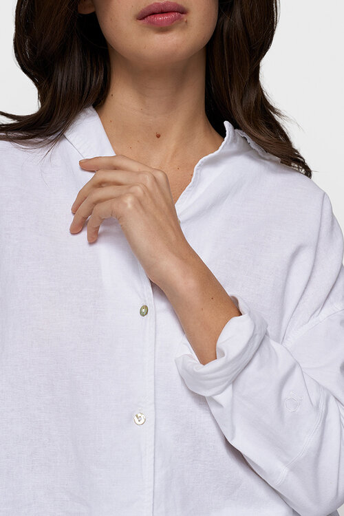 10Days White cotton linen blouse