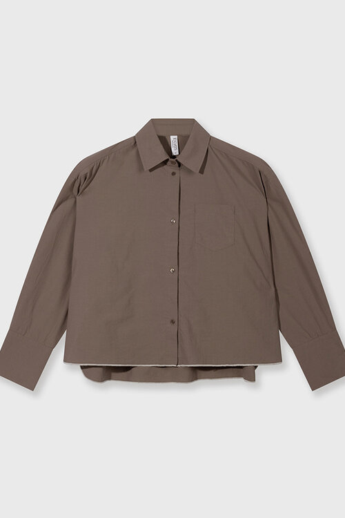 10Days moonrock cropped shirt poplin