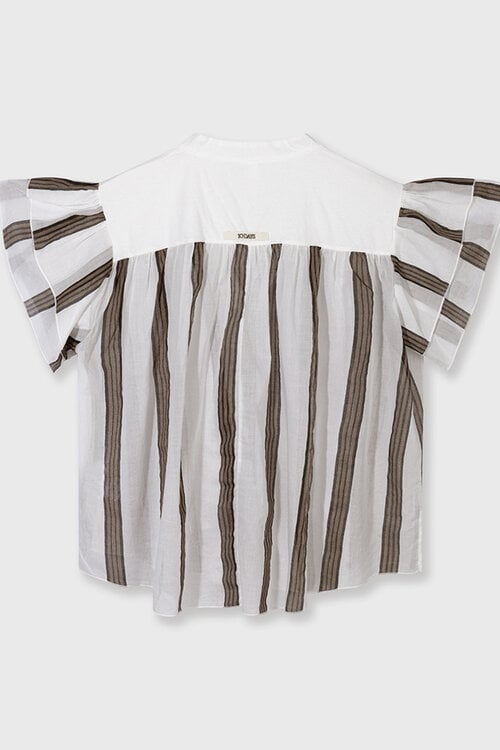 10Days Ecru a-line top stripes